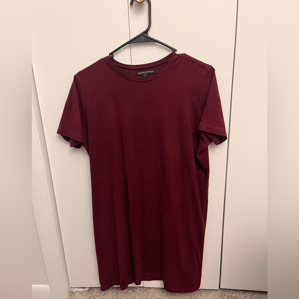 Brandy Melville Maroon Suede Sleeve Dress